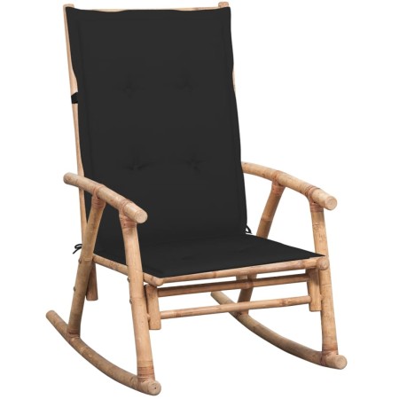 Silla mecedora con cojín bambú de , Sillas de jardín - Ref: Foro24-3063910, Precio: 143,86 €, Descuento: %