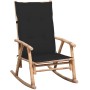 Silla mecedora con cojín bambú de , Sillas de jardín - Ref: Foro24-3063910, Precio: 143,86 €, Descuento: %