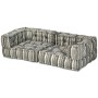 Puf modular de 2 plazas de tela de rayas grises de , Cojines para sillas y sofás - Ref: Foro24-244978, Precio: 504,05 €, Desc...