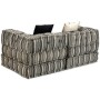 Puf modular de 2 plazas de tela de rayas grises de , Cojines para sillas y sofás - Ref: Foro24-244978, Precio: 504,05 €, Desc...