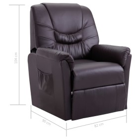 Sillón reclinable de cuero sintético marrón de , Sillones - Ref: Foro24-248978, Precio: 312,69 €, Descuento: %