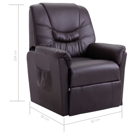 Sillón reclinable de cuero sintético marrón de , Sillones - Ref: Foro24-248978, Precio: 312,69 €, Descuento: %