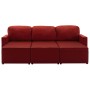 Sofá cama modular de 3 plazas cuero sintético color vino tinto de , Sofás - Ref: Foro24-288797, Precio: 488,03 €, Descuento: %