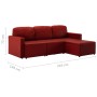 Sofá cama modular de 3 plazas cuero sintético color vino tinto de , Sofás - Ref: Foro24-288797, Precio: 488,03 €, Descuento: %