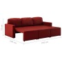 Sofá cama modular de 3 plazas cuero sintético color vino tinto de , Sofás - Ref: Foro24-288797, Precio: 488,03 €, Descuento: %