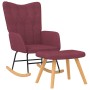 Silla mecedora con reposapiés tela rojo tinto de , Mecedoras - Ref: Foro24-327630, Precio: 108,10 €, Descuento: %