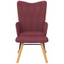 Silla mecedora con reposapiés tela rojo tinto de , Mecedoras - Ref: Foro24-327630, Precio: 108,10 €, Descuento: %