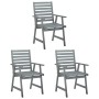 Sillas comedor de jardín 3 uds madera maciza acacia y cojines de , Sillas de jardín - Ref: Foro24-3064432, Precio: 282,72 €, ...