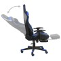 Silla gaming giratoria con reposapiés PVC azul de vidaXL, Sillones para videojuegos - Ref: Foro24-20485, Precio: 181,88 €, De...