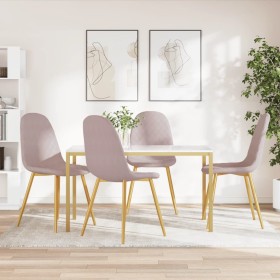 Sillas de comedor 4 unidades terciopelo rosa en Sillas de comedor | Comprar online en Foru.es