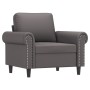 Sillón con taburete cuero sintético gris 60 cm de , Sofás - Ref: Foro24-3201202, Precio: 205,30 €, Descuento: %