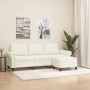 Sofá de 3 plazas con taburete de terciopelo crema 180 cm de , Sofás - Ref: Foro24-3201223, Precio: 365,46 €, Descuento: %