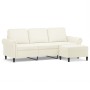 Sofá de 3 plazas con taburete de terciopelo crema 180 cm de , Sofás - Ref: Foro24-3201223, Precio: 365,46 €, Descuento: %