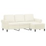 Sofá de 3 plazas con taburete de terciopelo crema 180 cm de , Sofás - Ref: Foro24-3201223, Precio: 365,46 €, Descuento: %