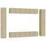Set de muebles salón TV 10 pzas madera ingeniería roble Sonoma de , Muebles TV - Ref: Foro24-3078980, Precio: 390,39 €, Descu...
