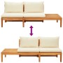 Set muebles de jardín 4 pzas cojines crema madera de acacia de , Conjuntos de jardín - Ref: Foro24-3087276, Precio: 592,17 €,...