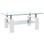 Mesa de centro vidrio templado blanco transparente 95x55x40 cm de , Mesas de centro - Ref: Foro24-330304, Precio: 153,55 €, D...