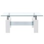 Mesa de centro vidrio templado blanco transparente 95x55x40 cm de , Mesas de centro - Ref: Foro24-330304, Precio: 153,55 €, D...