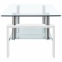 Mesa de centro vidrio templado blanco transparente 95x55x40 cm de , Mesas de centro - Ref: Foro24-330304, Precio: 153,55 €, D...
