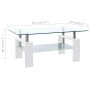 Mesa de centro vidrio templado blanco transparente 95x55x40 cm de , Mesas de centro - Ref: Foro24-330304, Precio: 153,55 €, D...