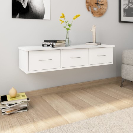 Estante cajones para pared contrachapada blanco 88x26x18,5 cm de , Estantes y estanterías - Ref: Foro24-800594, Precio: 56,98...