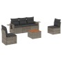 Set de muebles de jardín 6 pzas y cojines ratán sintético gris en Conjuntos de jardín | Comprar online en Foru.es