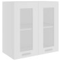 Armario colgante vidrio y madera ingeniería blanco 60x31x60 cm de vidaXL, Armarios de cocina - Ref: Foro24-802521, Precio: 59...