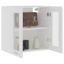 Armario colgante vidrio y madera ingeniería blanco 60x31x60 cm de vidaXL, Armarios de cocina - Ref: Foro24-802521, Precio: 59...