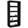 Estantería/divisor de espacios pino negra 80x35x167 cm de , Librerías y estanterías - Ref: Foro24-810898, Precio: 103,48 €, D...