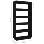 Estantería/divisor de espacios pino negra 80x35x167 cm de , Librerías y estanterías - Ref: Foro24-810898, Precio: 103,48 €, D...