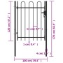 Cancela de valla con una puerta y arcos acero negro 1x1,2 m de , Puertas de jardín - Ref: Foro24-146030, Precio: 140,40 €, De...