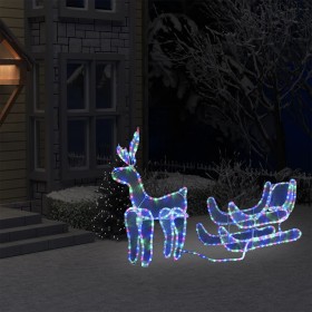 Reno y trineo de Navidad con malla 432 LED de , Luces de Navidad - Ref: Foro24-329817, Precio: 84,75 €, Descuento: %