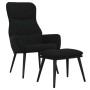 Sillón de relax con reposapiés de tela color negro de , Sillones - Ref: Foro24-3097435, Precio: 121,71 €, Descuento: %