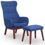 Sillón de relax con taburete tela azul de , Sillones - Ref: Foro24-3097727, Precio: 149,25 €, Descuento: %