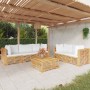 Juego muebles de jardín 6 piezas y cojines madera maciza teca de , Conjuntos de jardín - Ref: Foro24-3100871, Precio: 1,00 €,...