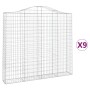 Cestas de gaviones 9 uds forma de arco hierro 200x30x180/200 cm de , Maceteros y jardineras - Ref: Foro24-3145521, Precio: 1,...