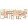 Juego de comedor de jardín 7 piezas madera maciza de pino de , Conjuntos de jardín - Ref: Foro24-3154713, Precio: 430,82 €, D...