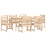 Juego de comedor de jardín 7 piezas madera maciza de pino de , Conjuntos de jardín - Ref: Foro24-3154713, Precio: 430,82 €, D...