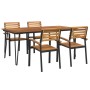 Juego de comedor de jardín 5 pzas madera maciza acacia y metal de , Conjuntos de jardín - Ref: Foro24-3155418, Precio: 555,73...