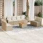 Set de sofás de jardín 9 pzas con cojines ratán sintético beige en Conjuntos de jardín | Comprar online en Foru.es
