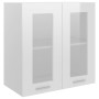Armario colgante vidrio y madera ingeniería blanco brillo de vidaXL, Armarios de cocina - Ref: Foro24-802526, Precio: 73,33 €...