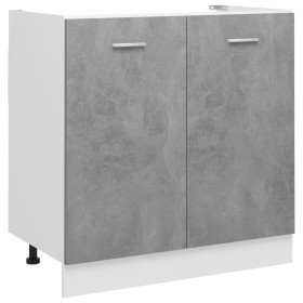 Armario debajo fregadero madera contrachapada gris 80x46x81,5cm de vidaXL, Armarios de cocina - Ref: Foro24-801200, Precio: 9...