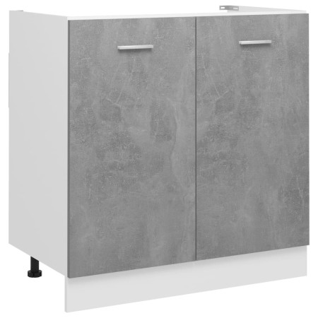 Armario debajo fregadero madera contrachapada gris 80x46x81,5cm de vidaXL, Armarios de cocina - Ref: Foro24-801200, Precio: 9...