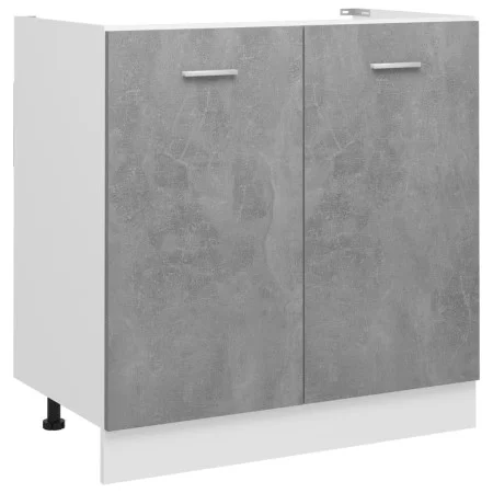 Armario debajo fregadero madera contrachapada gris 80x46x81,5cm de vidaXL, Armarios de cocina - Ref: Foro24-801200, Precio: 9...