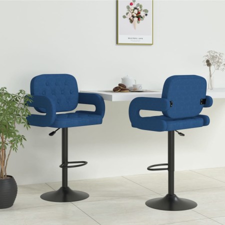 Taburetes de cocina 2 unidades tela azul de , Taburetes de cocina - Ref: Foro24-335621, Precio: 168,83 €, Descuento: %