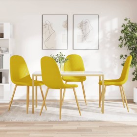 Sillas de comedor 4 uds terciopelo amarillo mostaza en Sillas de comedor | Comprar online en Foru.es