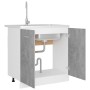Armario debajo fregadero madera contrachapada gris 80x46x81,5cm de vidaXL, Armarios de cocina - Ref: Foro24-801200, Precio: 9...