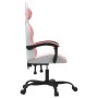Silla gaming giratoria cuero sintético blanco y rosa de , Sillones para videojuegos - Ref: Foro24-349600, Precio: 105,26 €, D...
