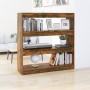 Estantería/divisor de espacios roble ahumado 100x30x103 cm de , Librerías y estanterías - Ref: Foro24-813632, Precio: 90,39 €...
