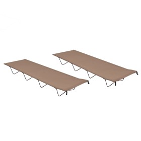 Camas de camping 2 uds tela Oxford y acero taupé 180x60x19 cm de , Catres - Ref: Foro24-312487, Precio: 61,94 €, Descuento: %